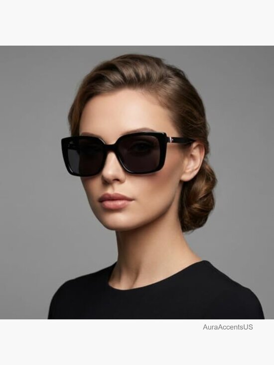 Oversized Square Sunglasses UV400 Protection Trendy Eyewear main image 2